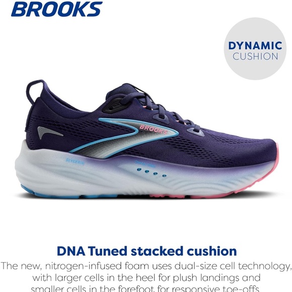 NWT Brooks Womens Glycerin 22 Running Shoes - Deep Purple with Blue Accents - Picture 6 of 10